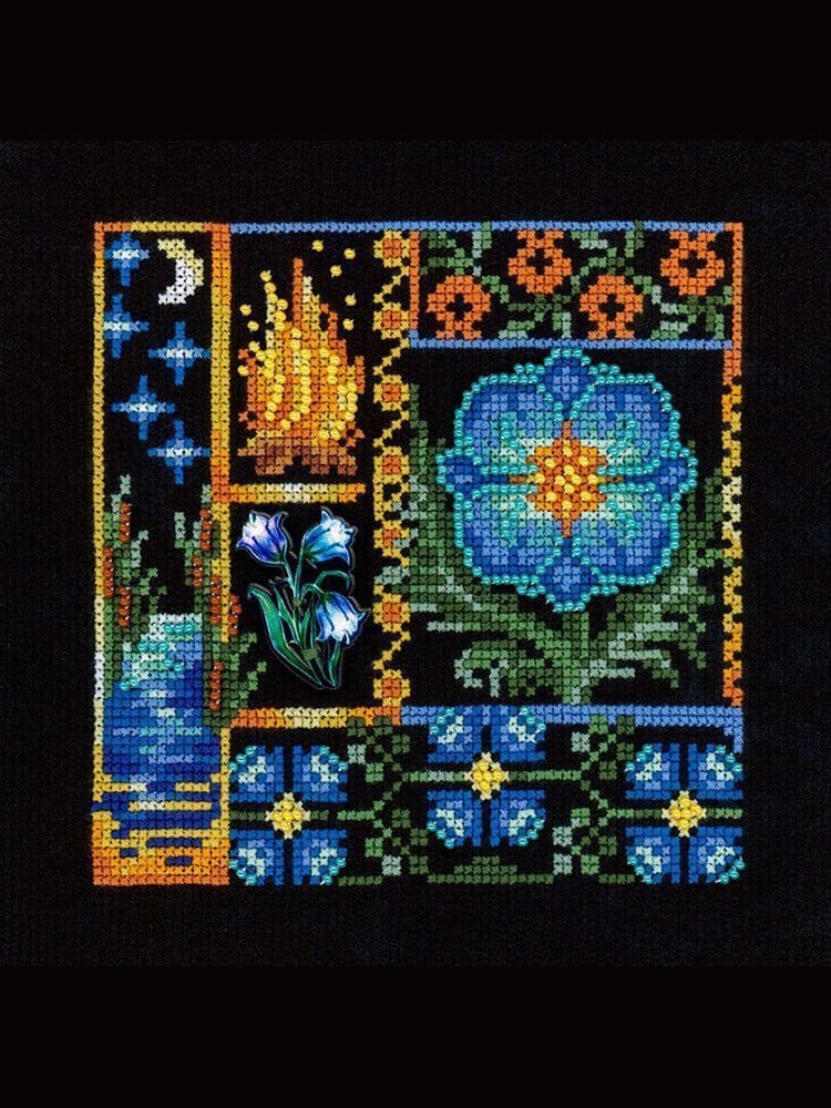 MP Studia Mini Sampler: Eğrelti Çiçeği Kanaviçe Kiti (Etamin, İplik ve Şema Dahil) - HB-942