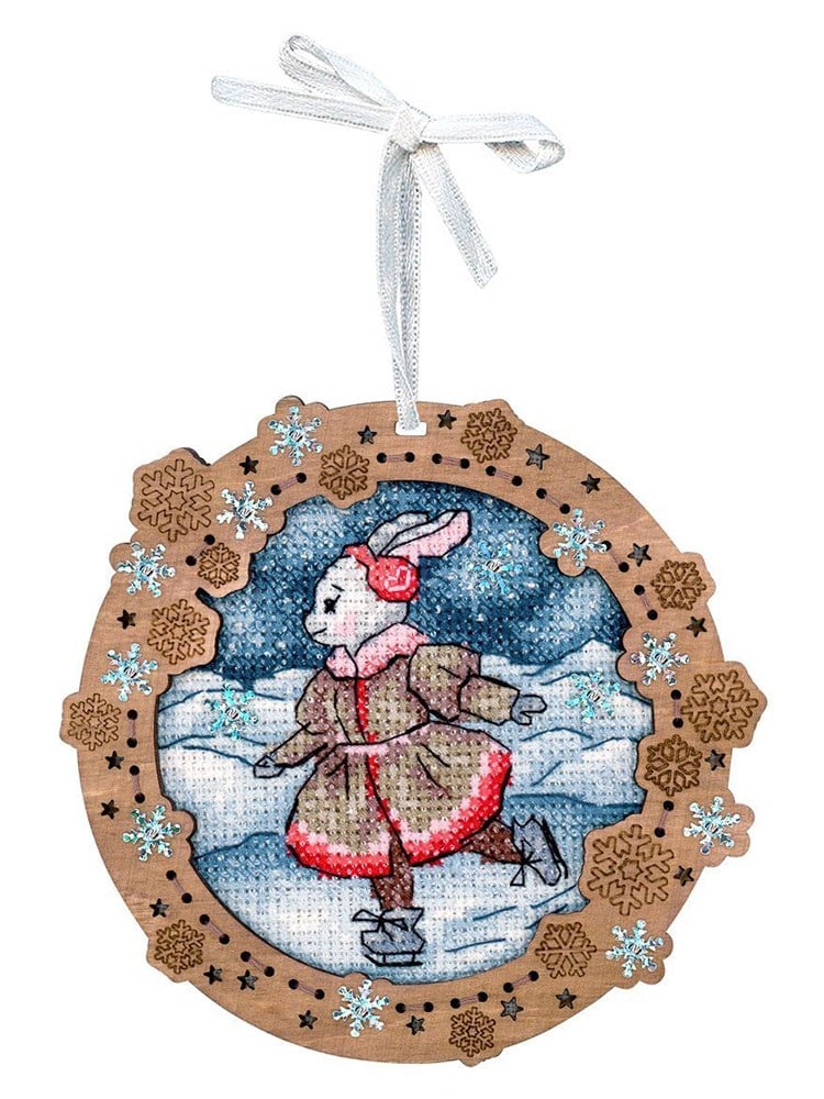MP Studia Minyatür: Donmuş Nehirde Ahşap Çerçeveli Minyatür Kanaviçe Kiti (Çerçeve, Etamin, İplik ve Şema Dahil) - O-135