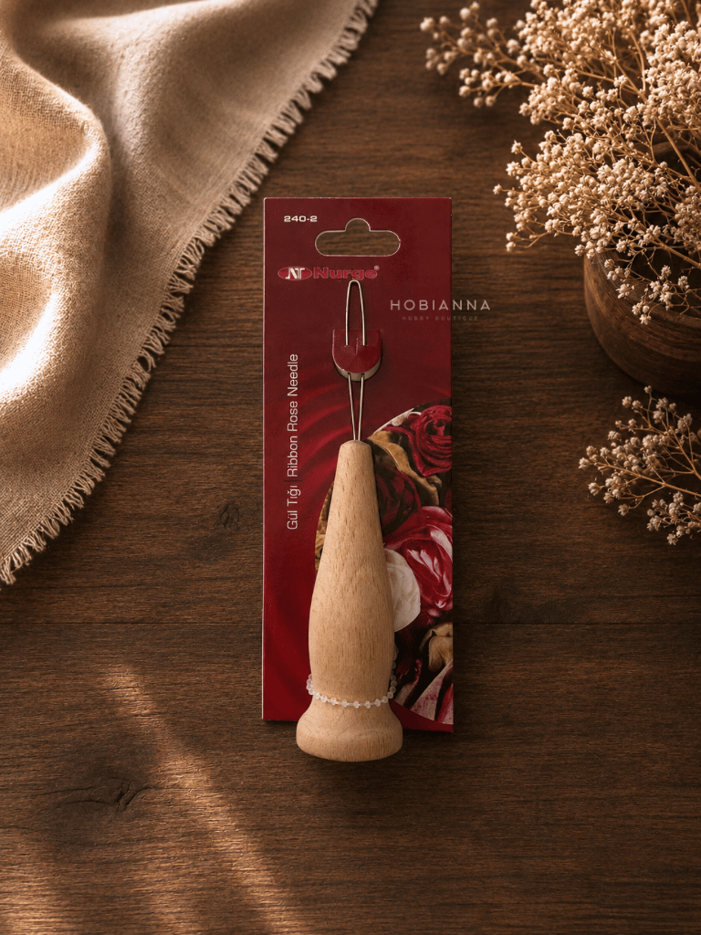 Nurge Ahşap Gül Tığı (Kurdele İle Gül Yapıcı)