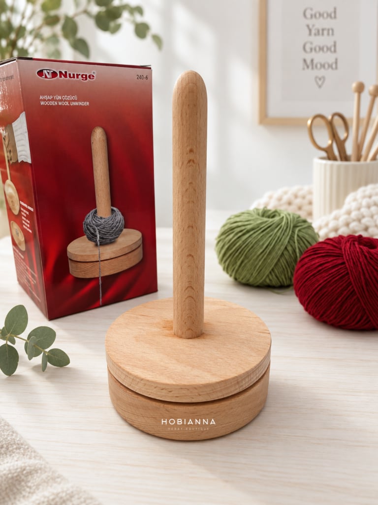 Nurge Wooden Wool and Thread Holder