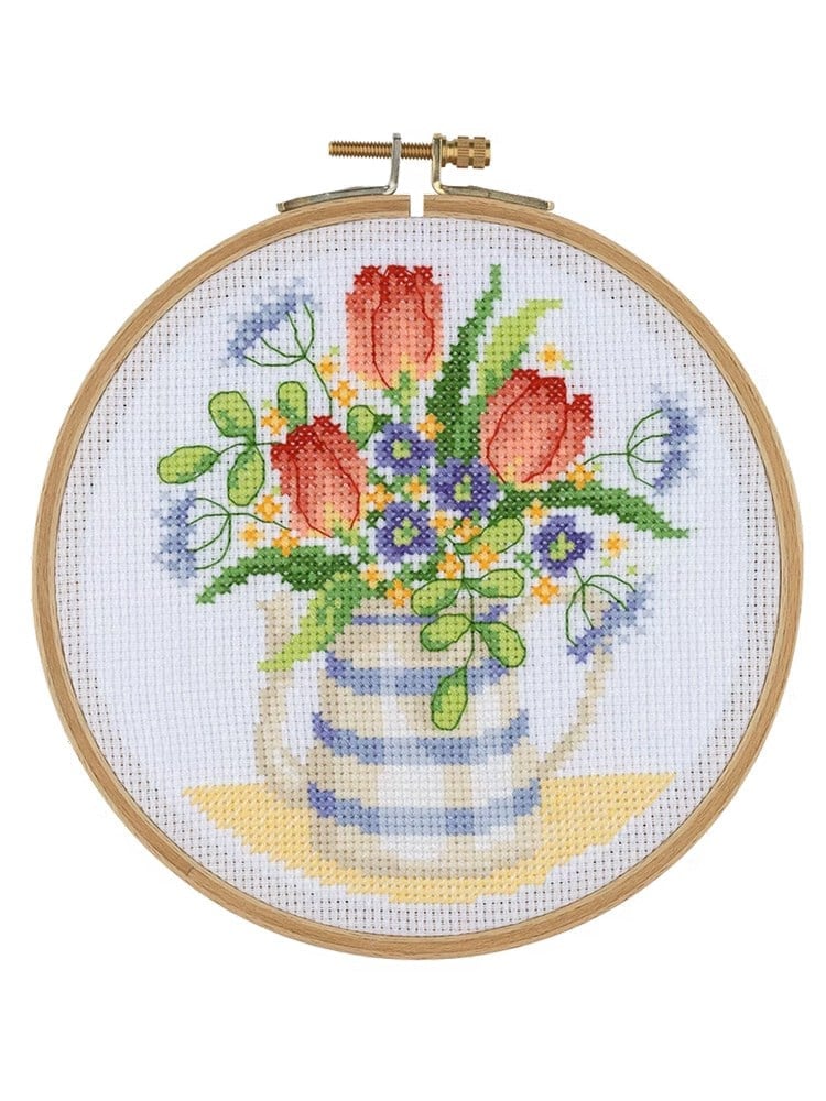 Tuva Ahşap Kasnaklı Kanaviçe Kiti 15,5cm - BCS12