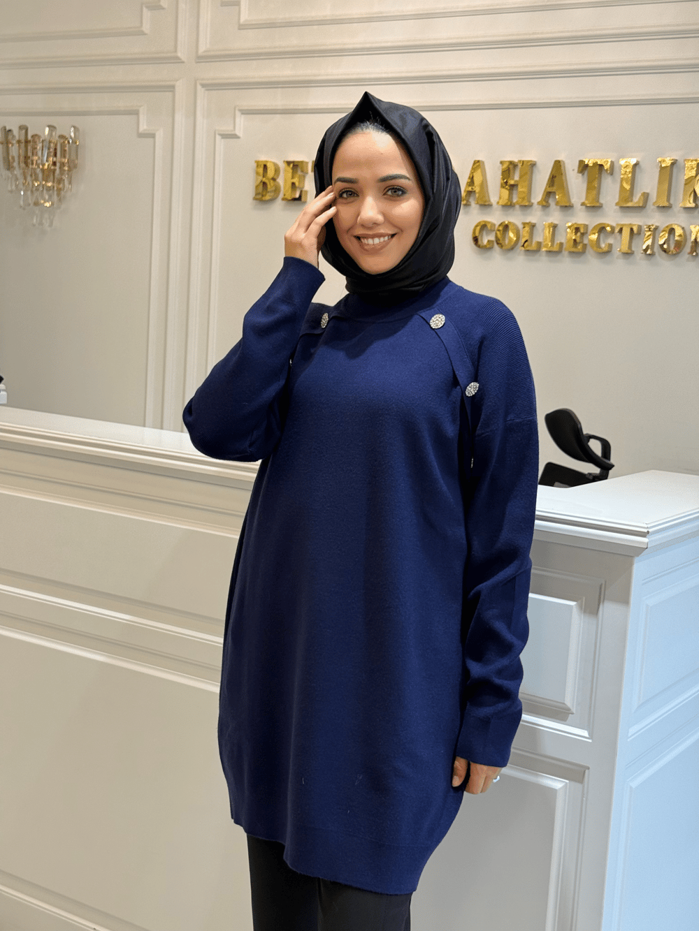 GHISA 4814 TUNİK LACİVERT