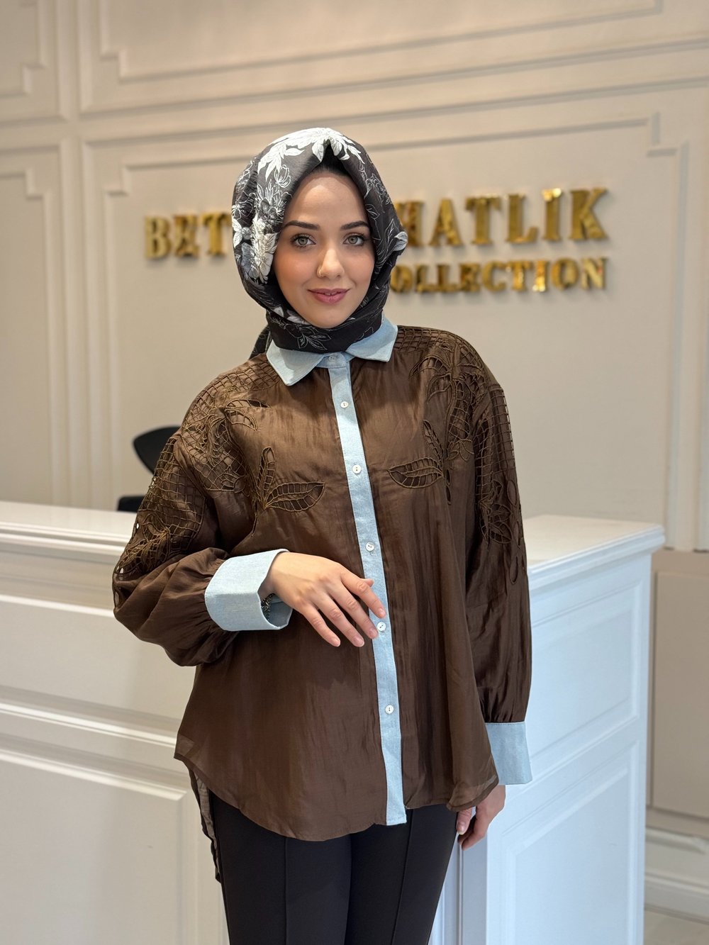 Ghısa Kot Detaylı Desenli Gömlek
