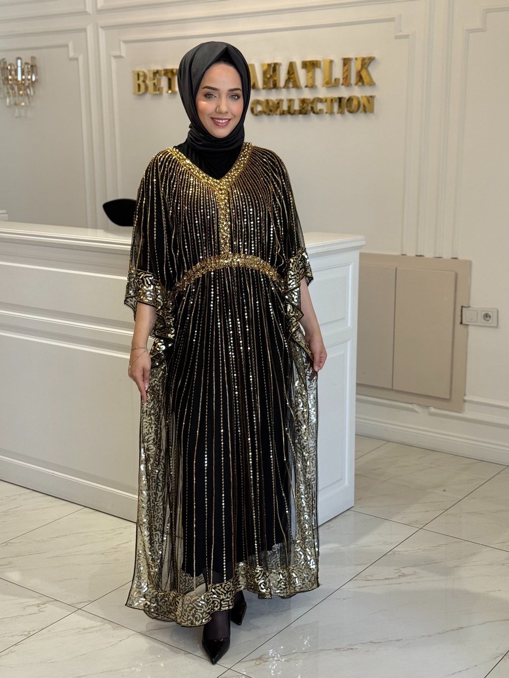 BTL Dubai Pul İşlemeli Elbise