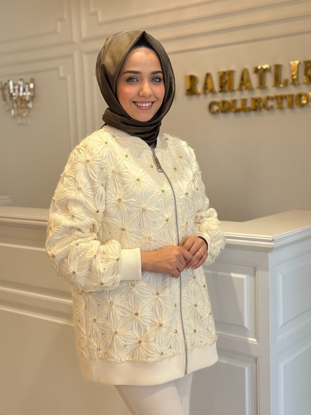 MISSEMRAMISS 4891 BOMBER CEKET EKRU
