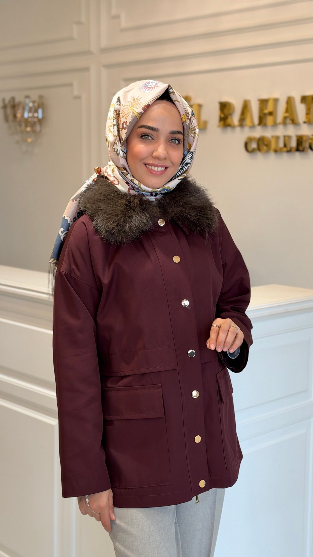 MISSEMRAMISS 5481 SPECIAL KÜRKLÜ PARKA BORDO 