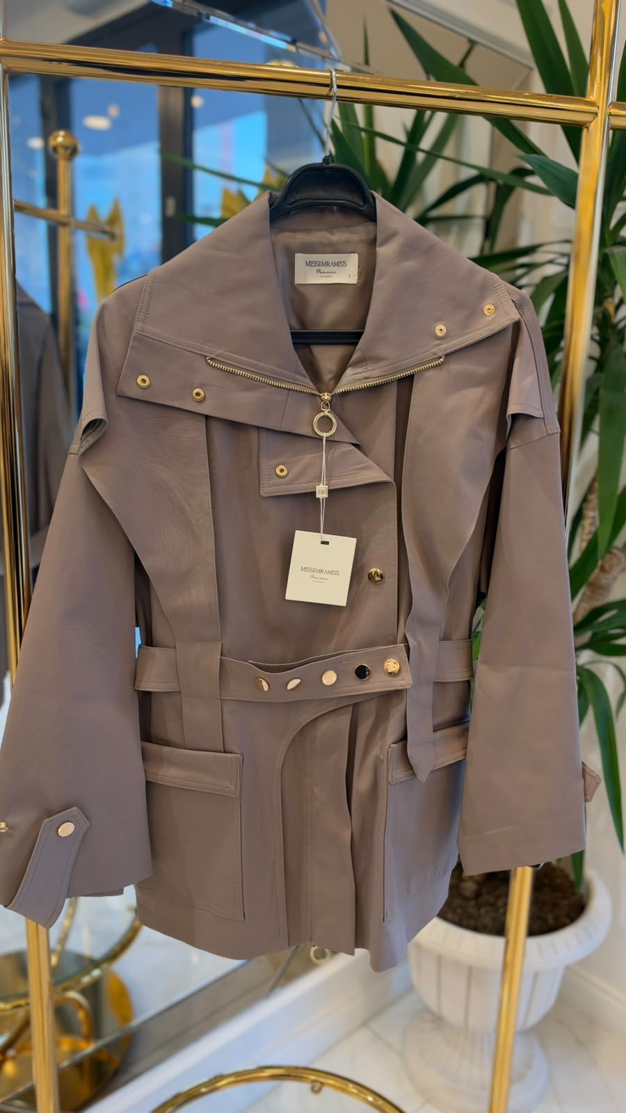 MISSEMRAMISS 5474 MODERN MUSE TRENÇKOT VİZON