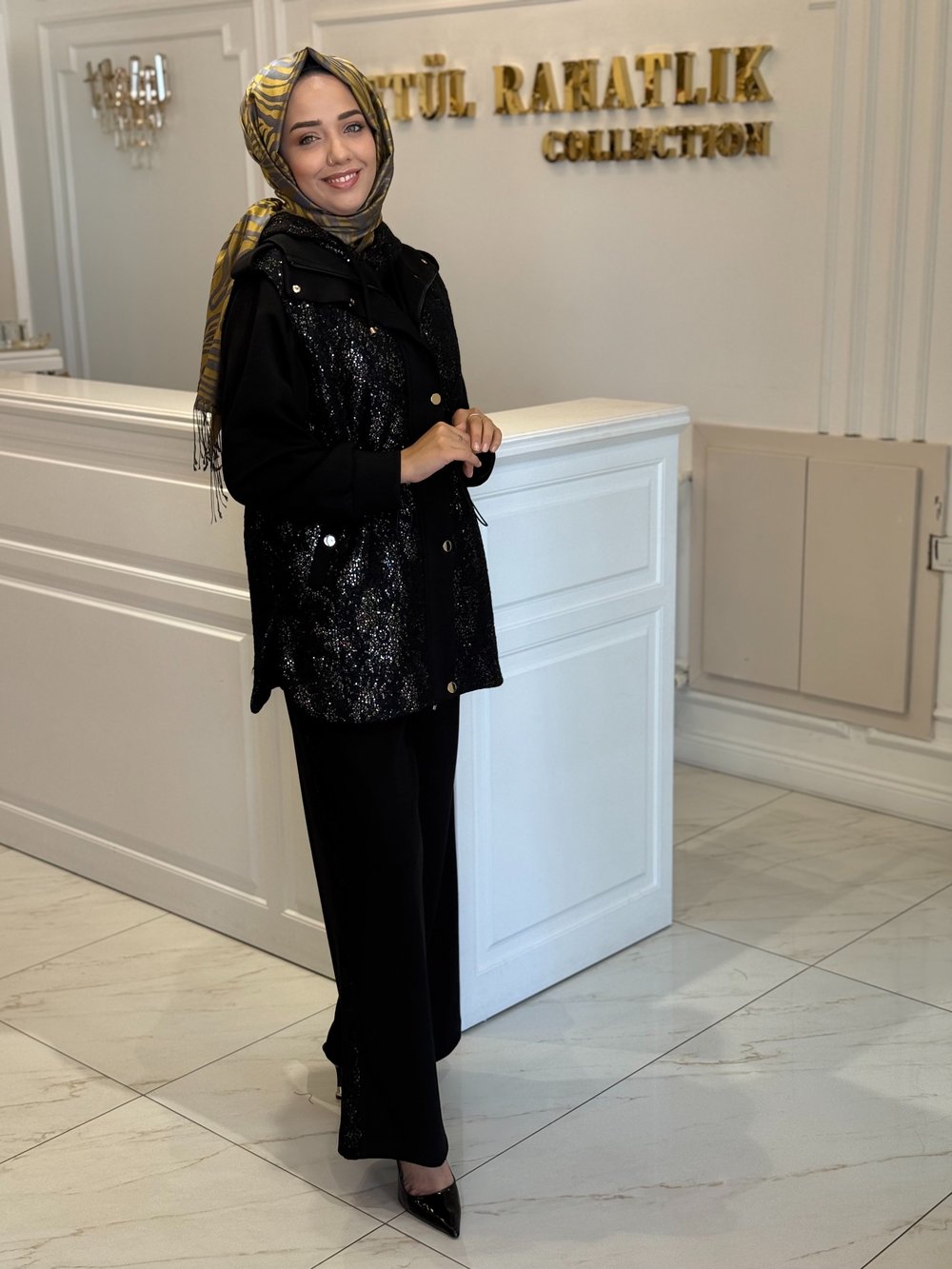 MY312 1747 PAYETLİ KAPİTONELİ ÜÇLÜ TAKIM SİYAH