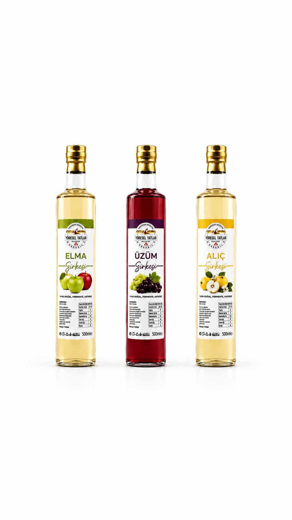  ELMA-ALIÇ-ÜZÜM SİRKESİ-3 LÜ SET
