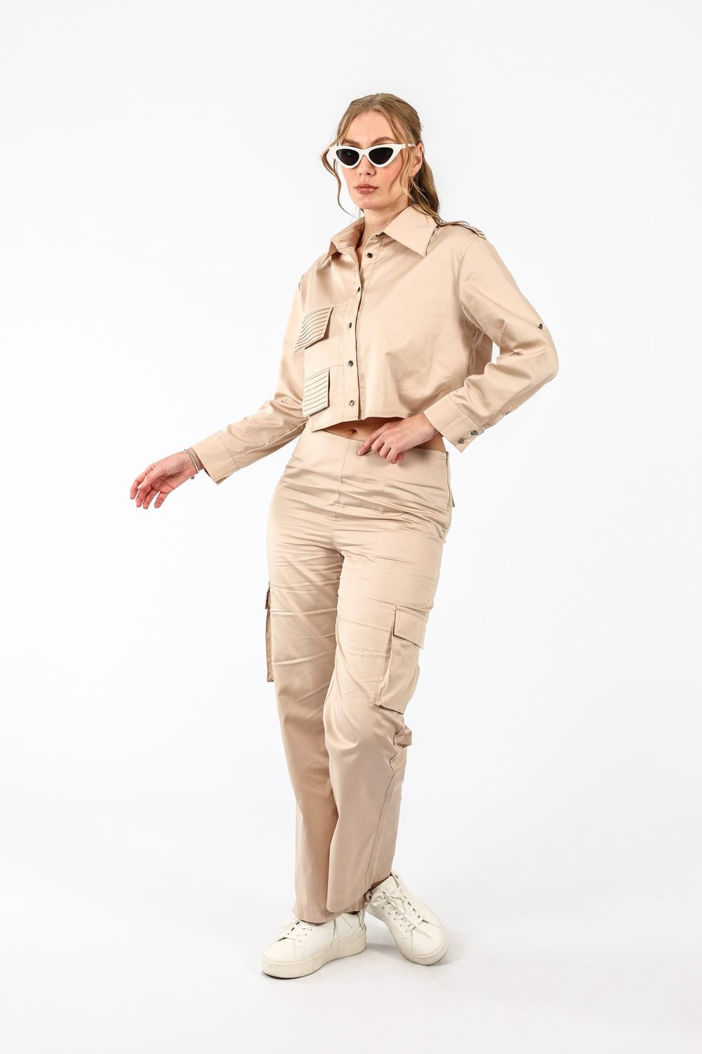 Poplin Torba Cepli Bol Pantolon