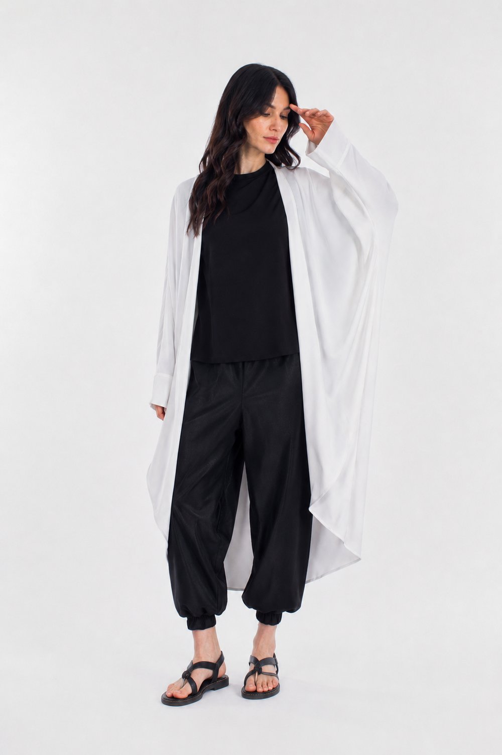 Uzun Oversize Dökümlü Kadın Kimono