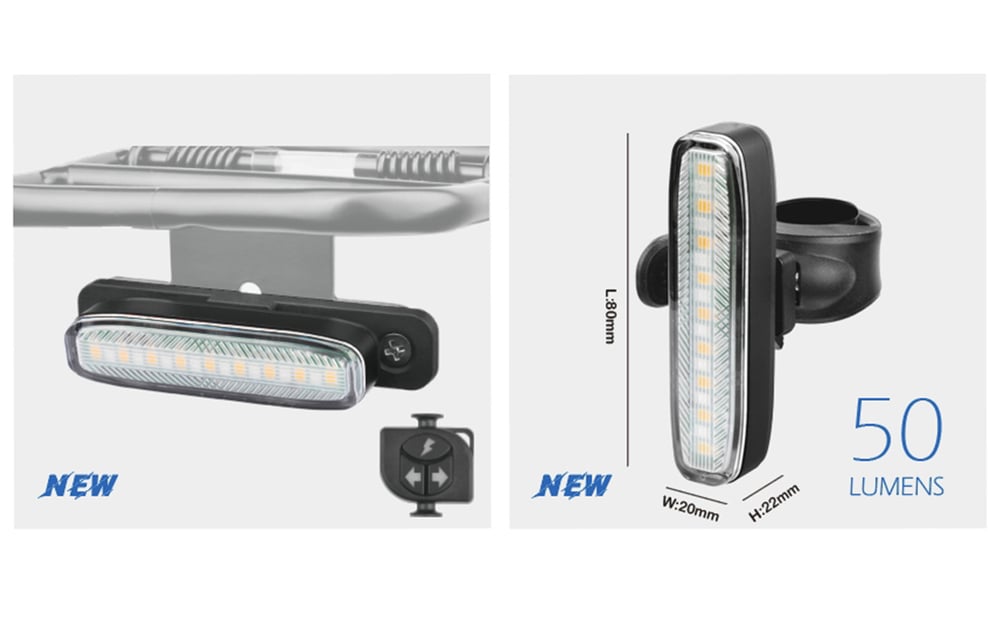 BRIVIGA - LW-BEAM50 PRO 50 LÜMEN KABLOSUZ KUMANDALI DÖNÜŞ SİNYALİ (FREN SENSÖRLÜ, 8 KIRMIZI + 9 SARI