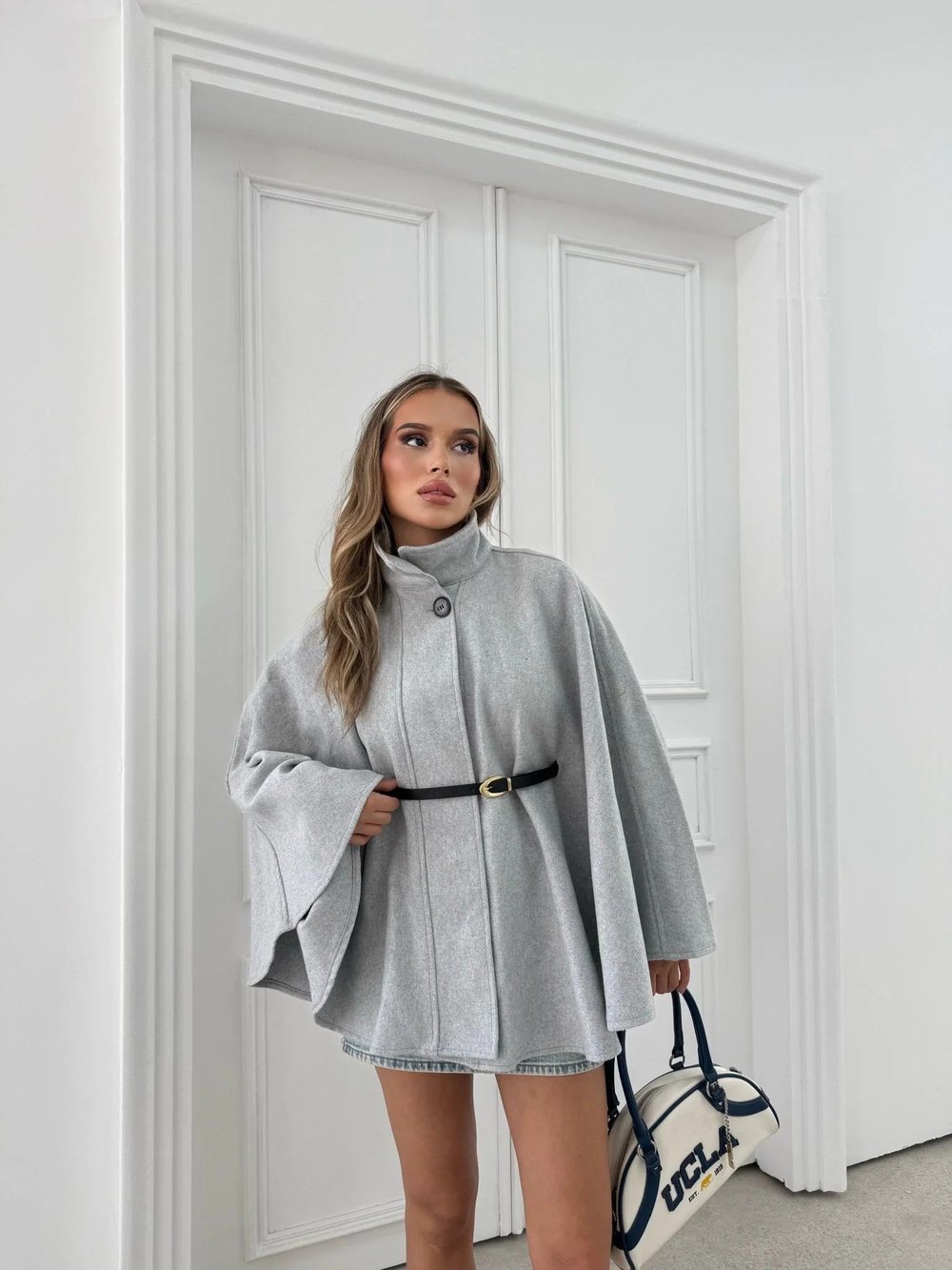 KEMER DETAY KAŞE PANÇO GRİ