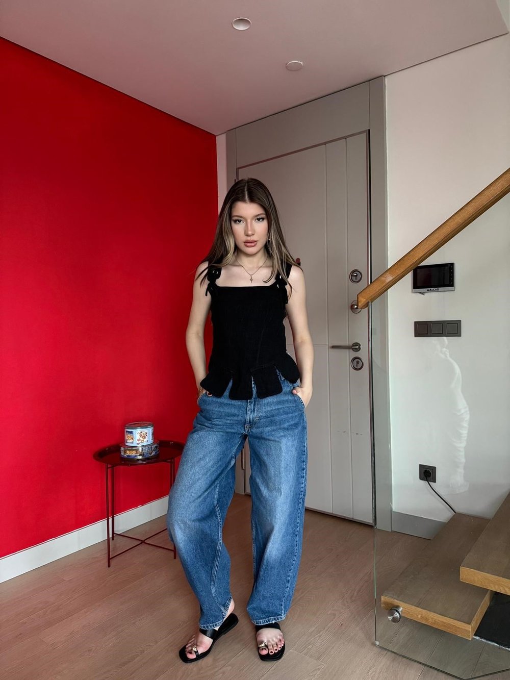 Askı Bağlama Bel Korse Detay Bluz Siyah 2200