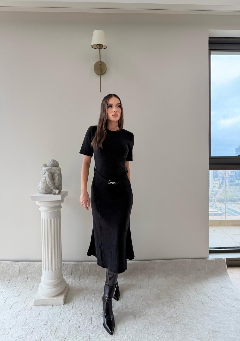 Çan Etek Detay Selanik Elbise Siyah 2029