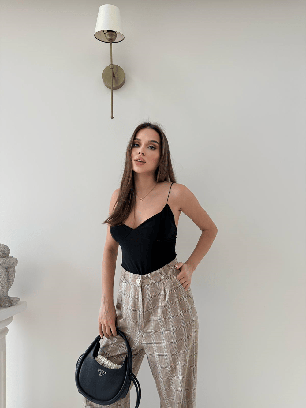 İp Askılı Bodysuit Siyah 2061