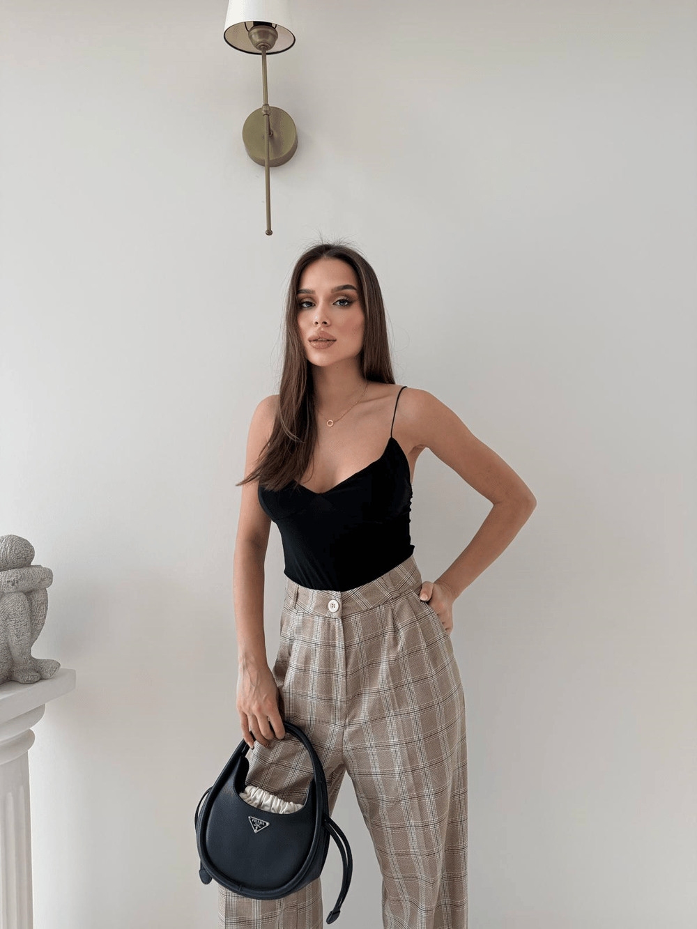 İp Askılı Bodysuit Siyah 2061
