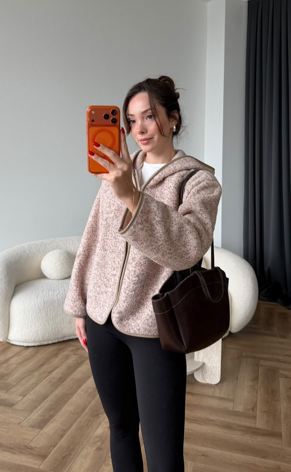 Kapişonlu Teddy Mont Vizon 2514