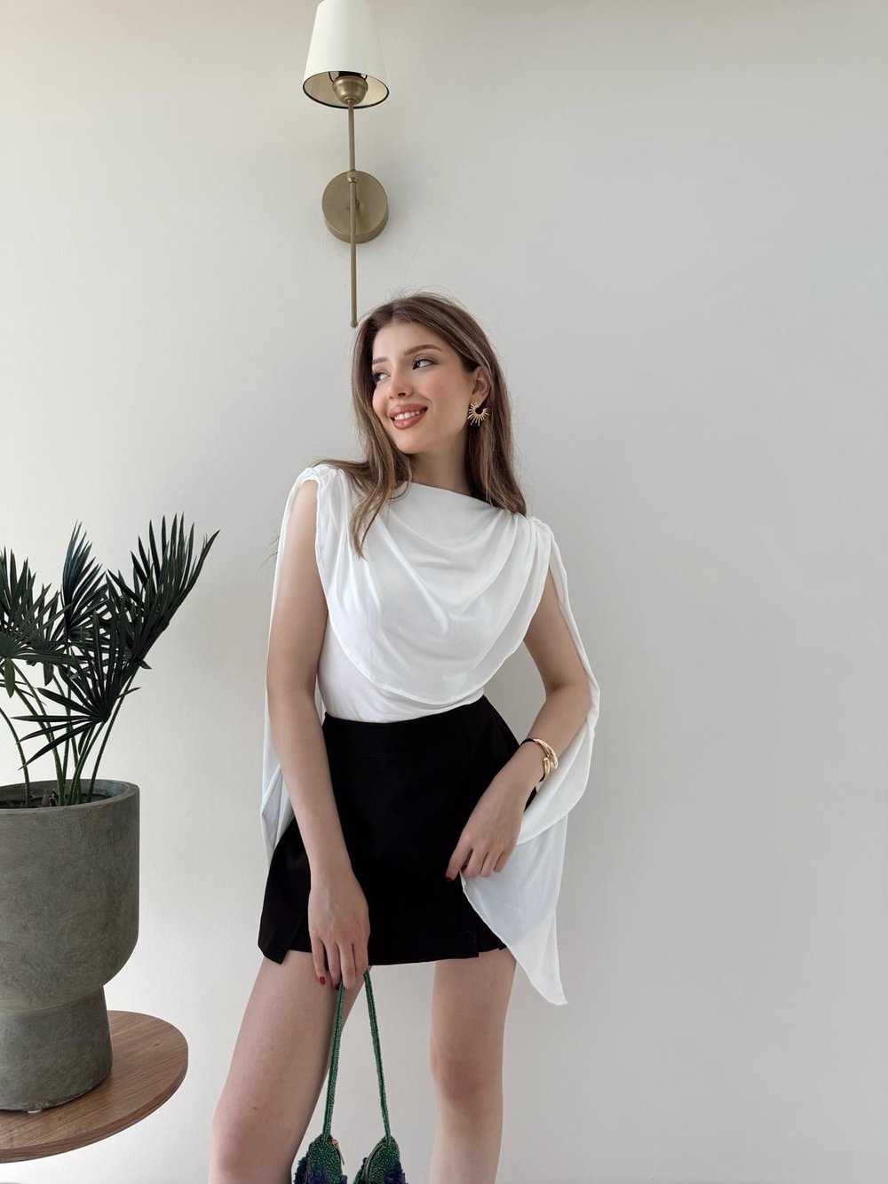 Omuz Saçaklı Sandy Bodysuit Beyaz 2269