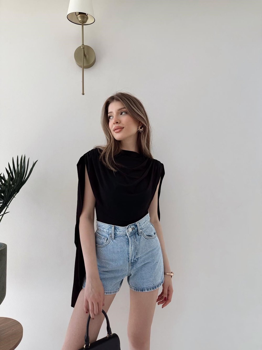 Omuz Saçaklı Sandy Bodysuit Siyah 2269