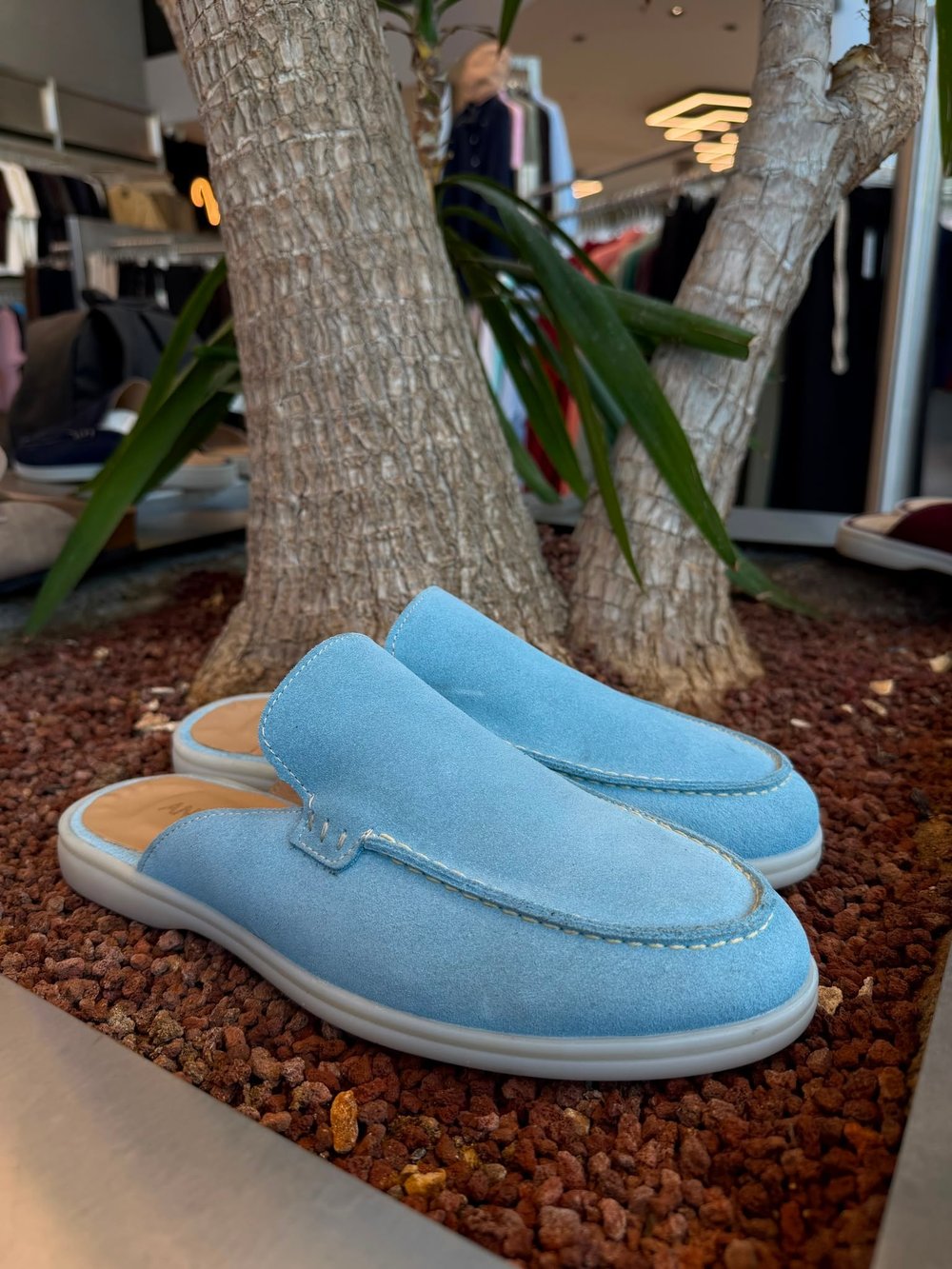 Bebe Mavisi Loro SK Orjinal Dana Derisi Loafer Terlik SK-129