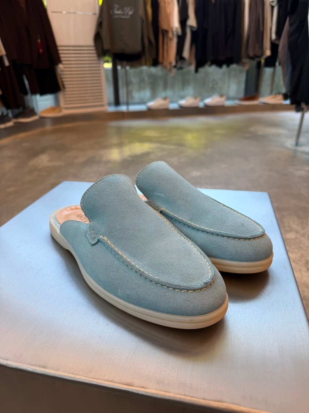 Bebe Mavisi Loro SK Orjinal Dana Derisi Loafer Terlik SK-129