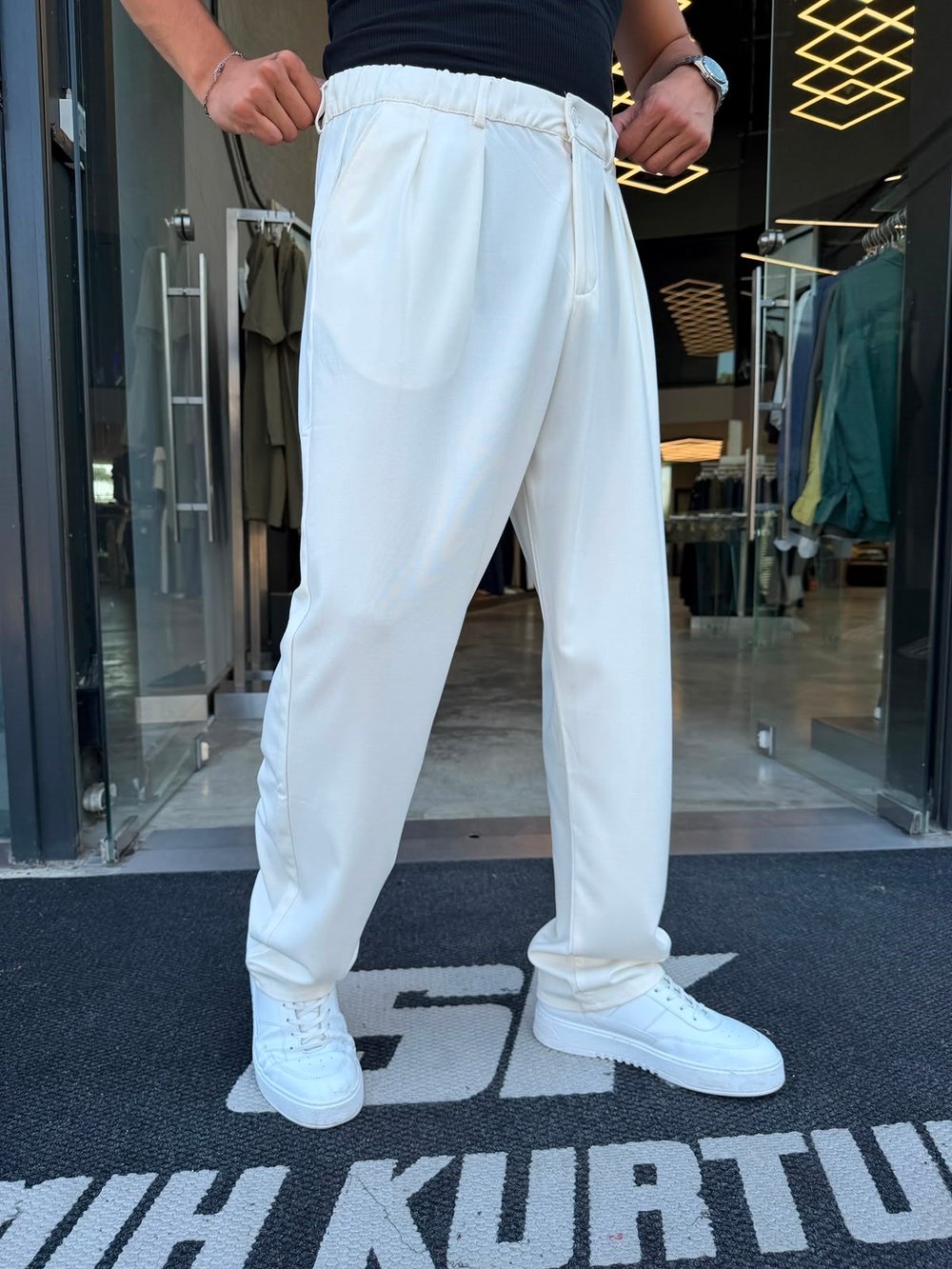 Beyaz Baggy Pantolon WE5011