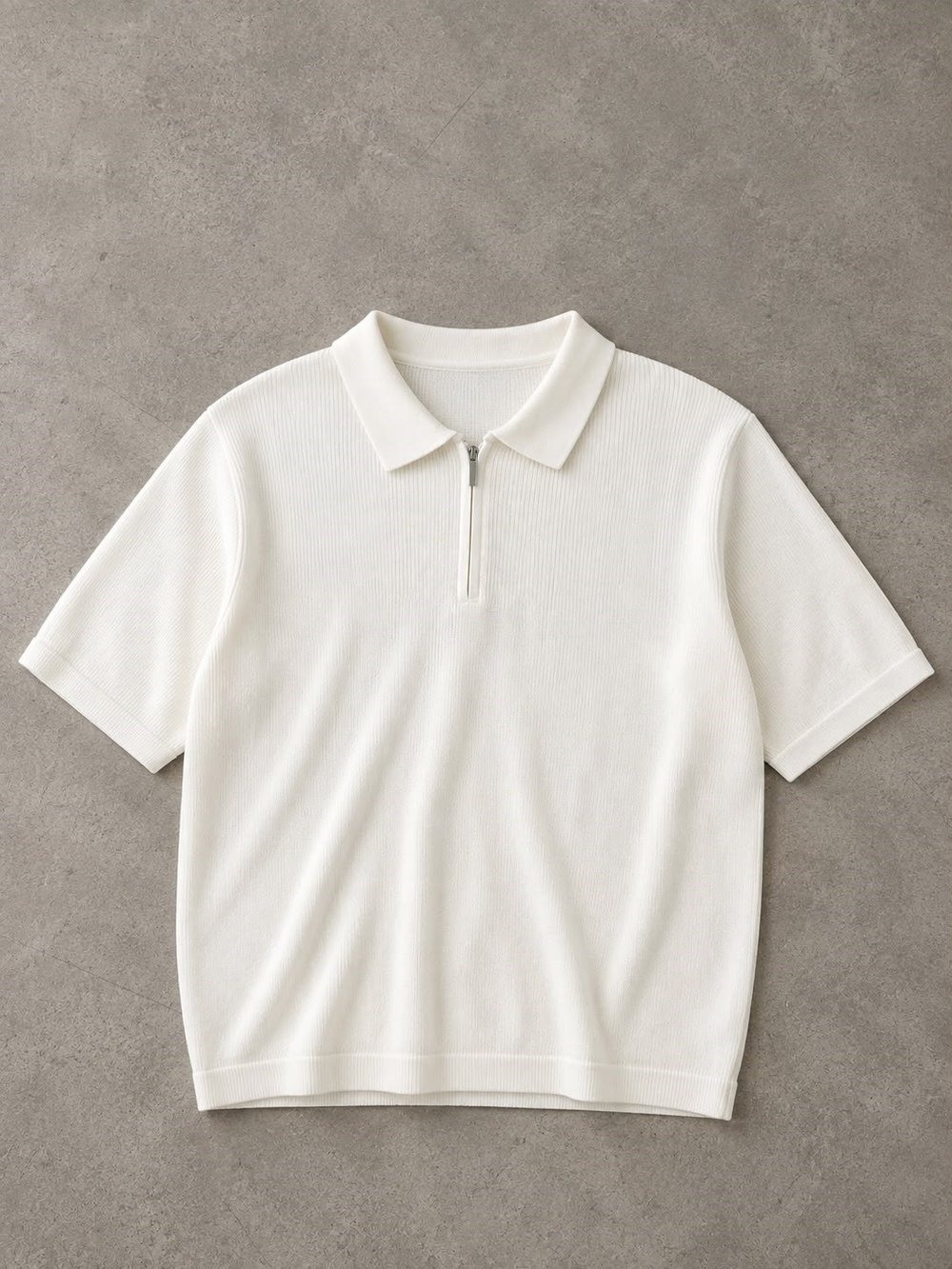 Beyaz Triko Polo Yaka T-Shirt