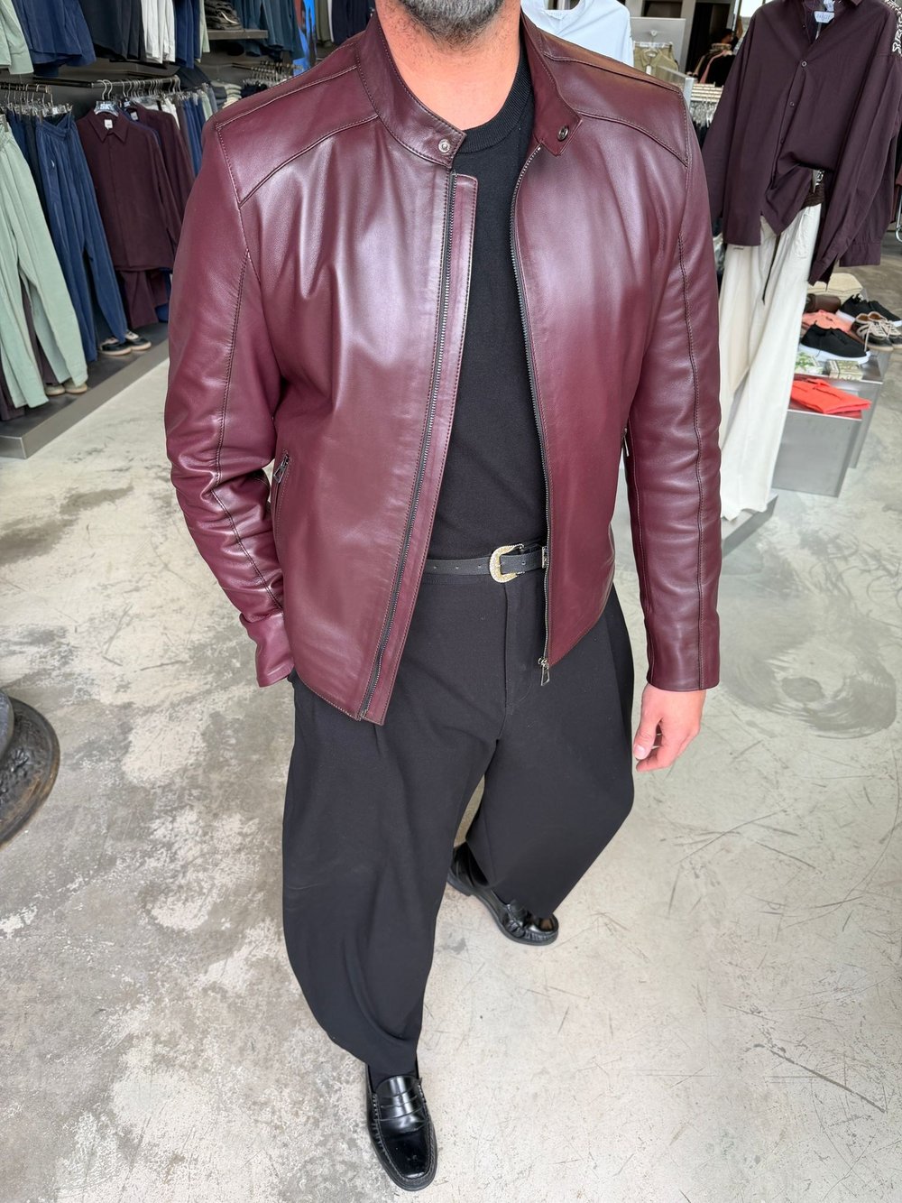 Bordo %100 Hakiki Kuzu Derisi Ceket 