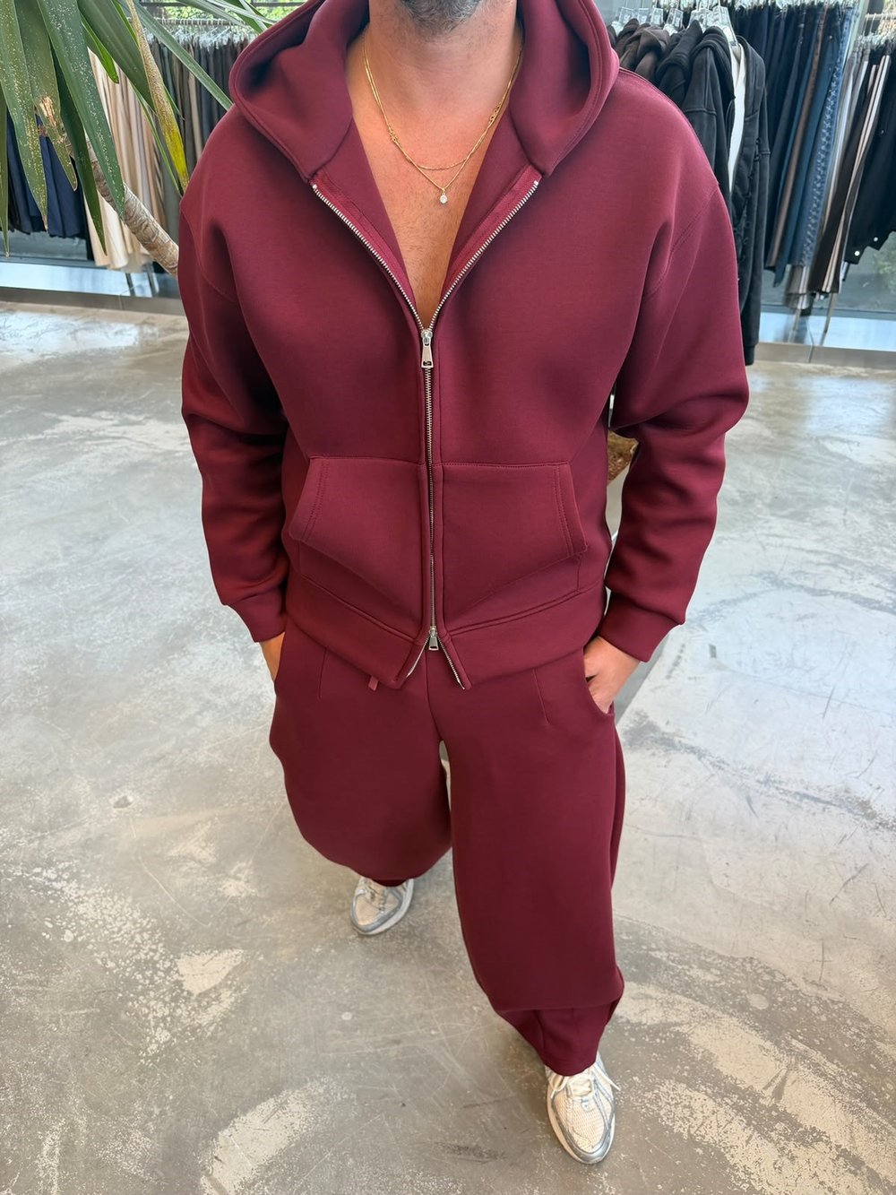 Bordo Panda Scuba Kapişonlu Takım SK9348