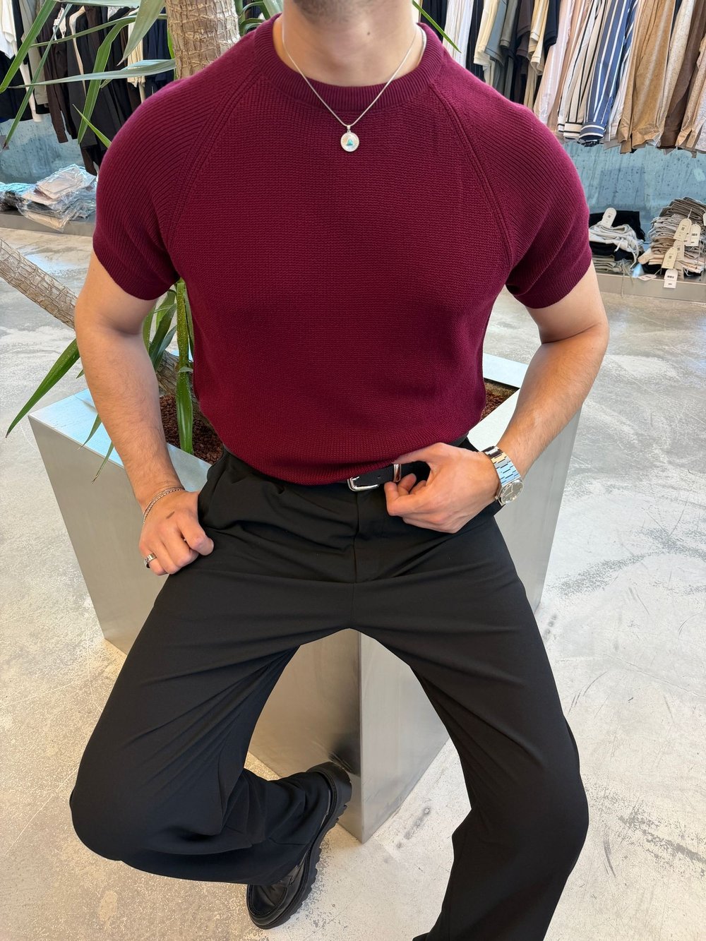 Bordo Triko T-Shirt -SNZ7235