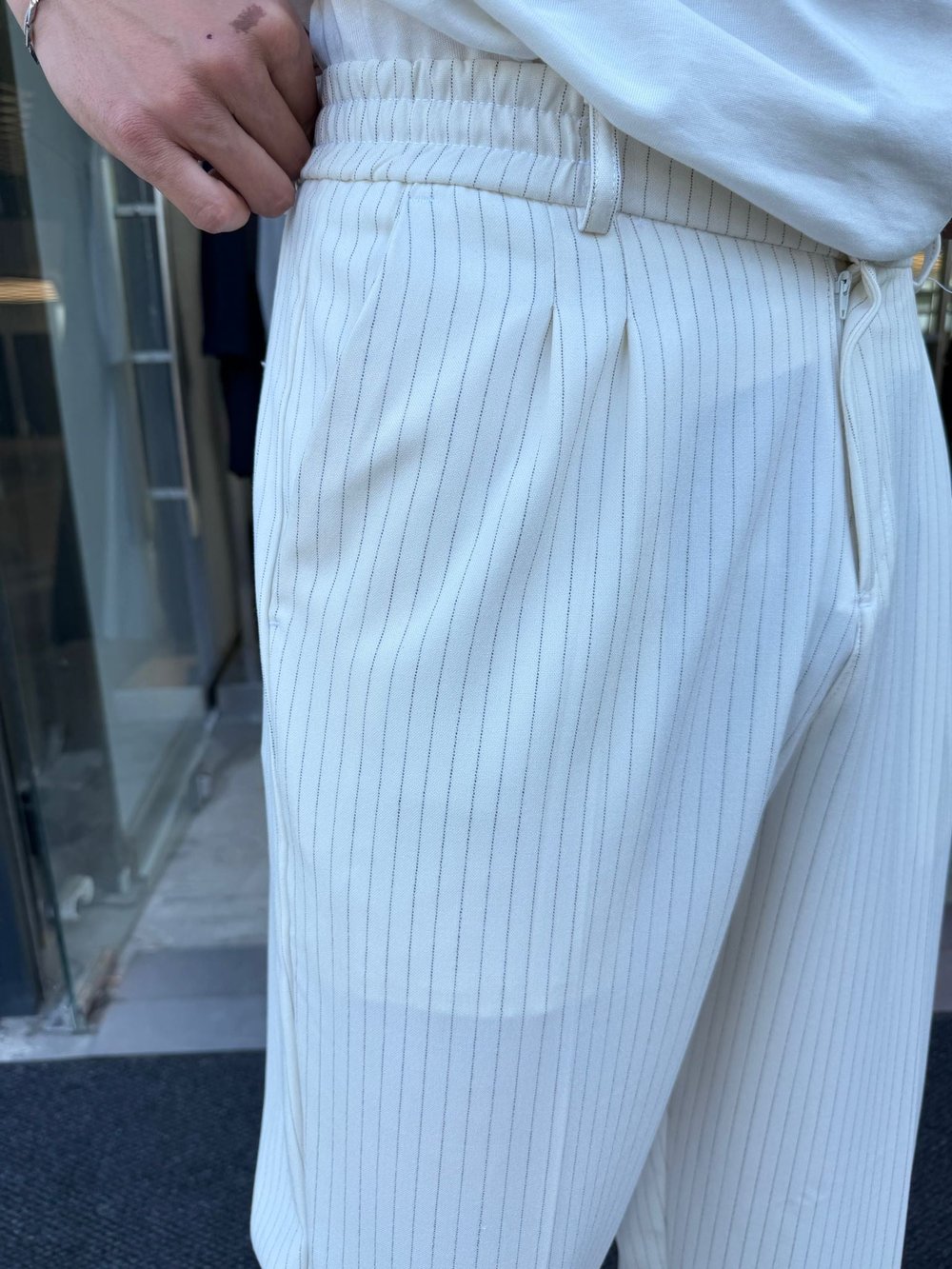 Ekru SNZ Pilali Baggy Pantolon