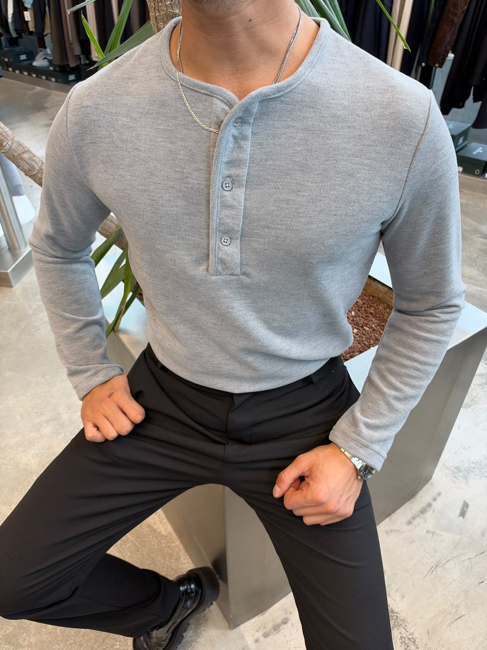 Gri NG Selanik Kumaş Sweat