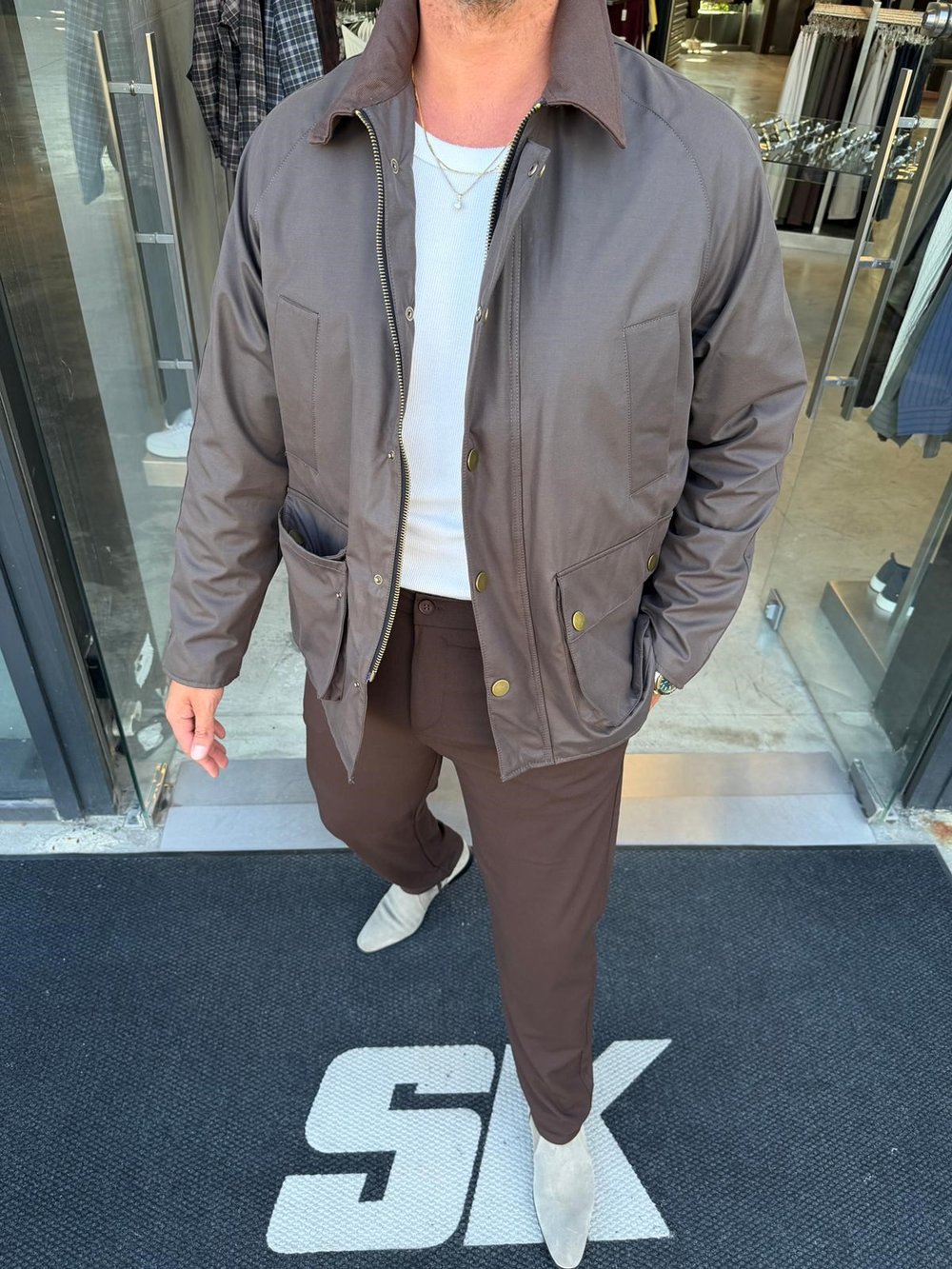 Kahverengi MR Yağlı Kumaş Urban Ceket