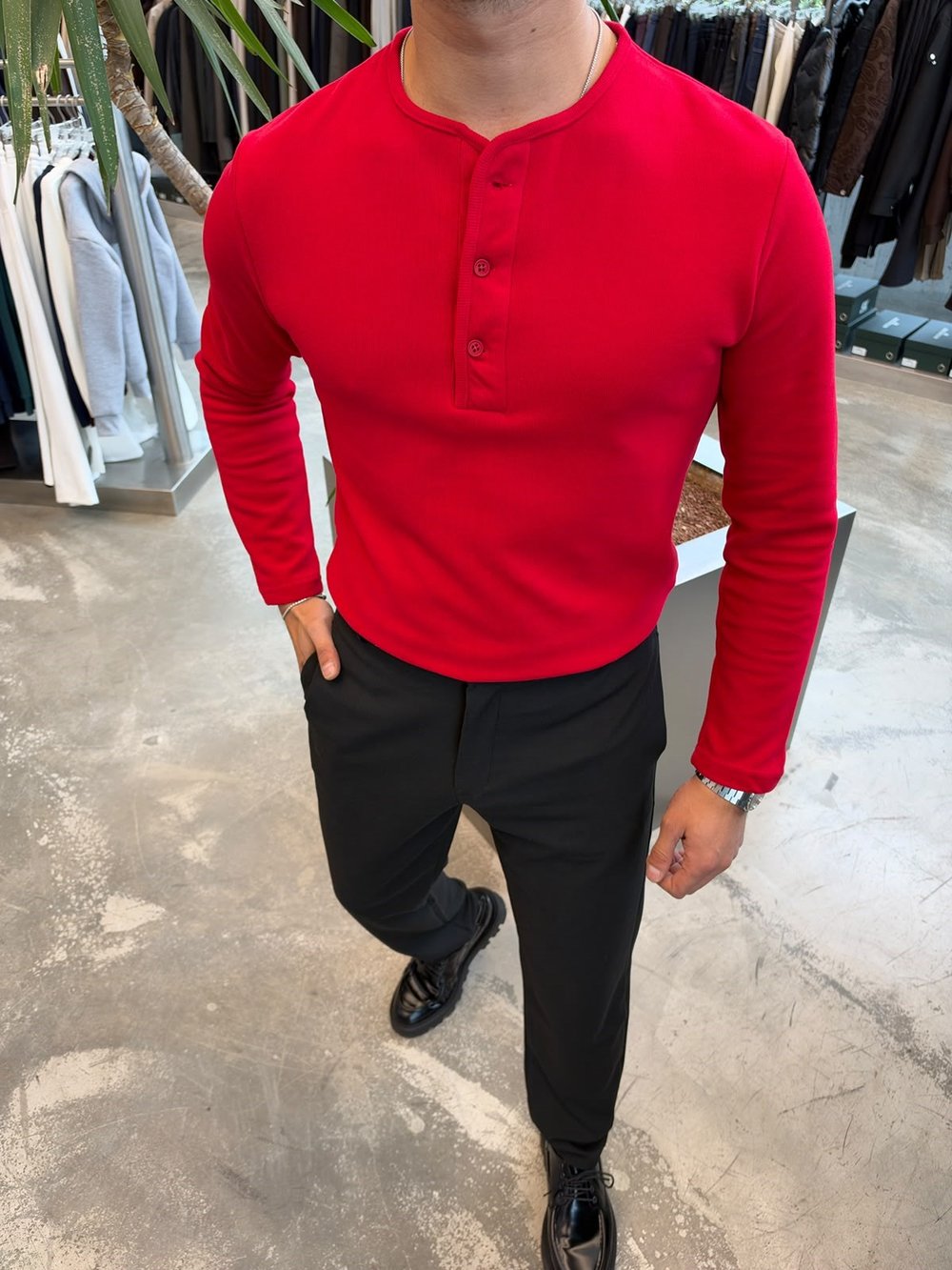 Kırmızı NG Selanik Kumaş Sweat