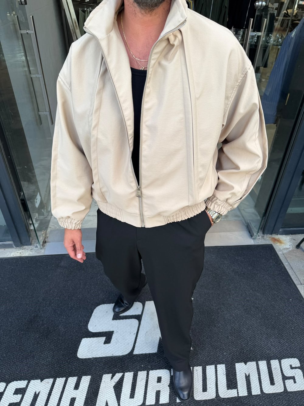 Bej Körüklü Gabardin Ceket RT151