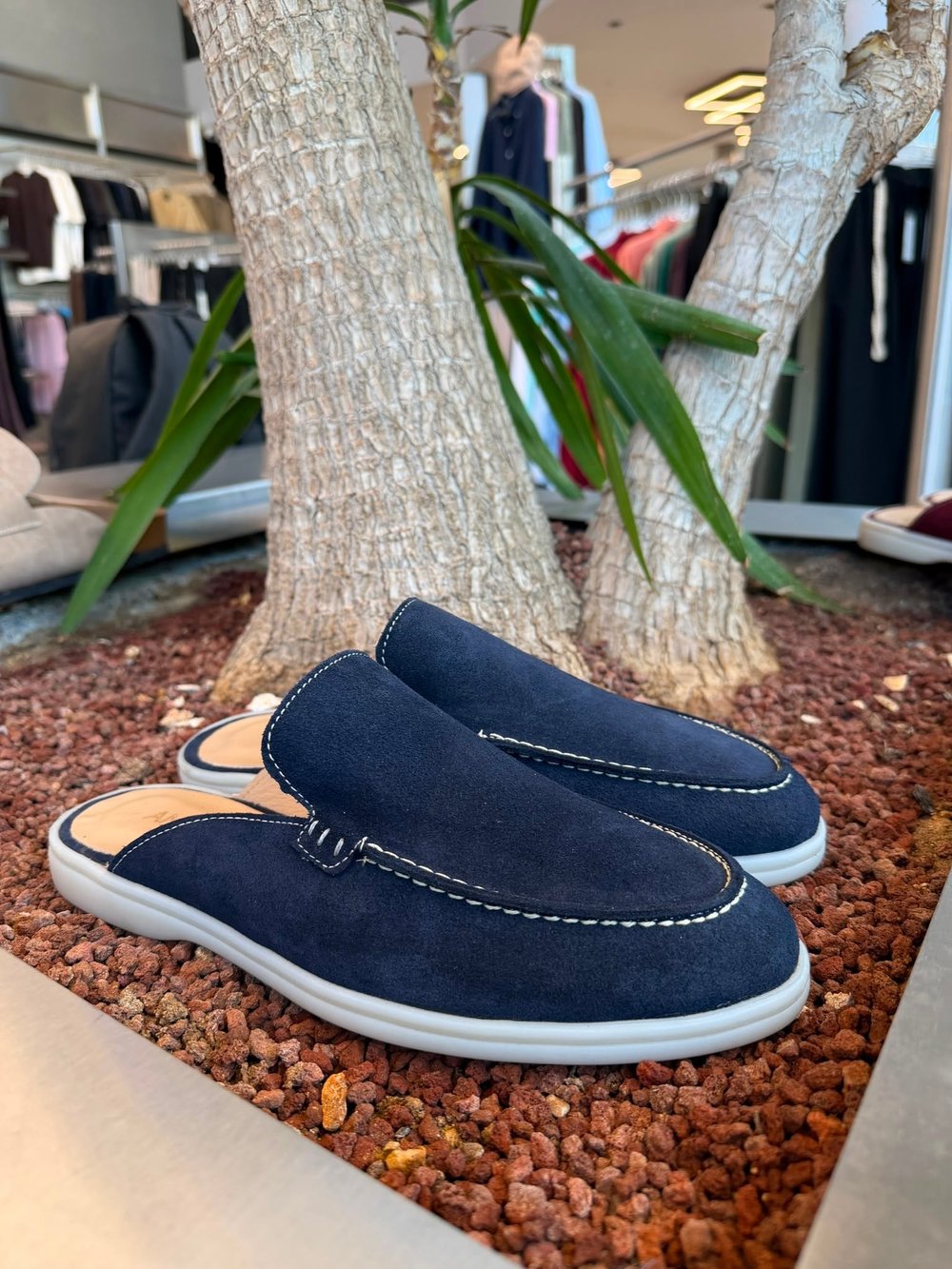 Lacivert Loro SK Orjinal Dana Derisi Loafer Terlik SK-129