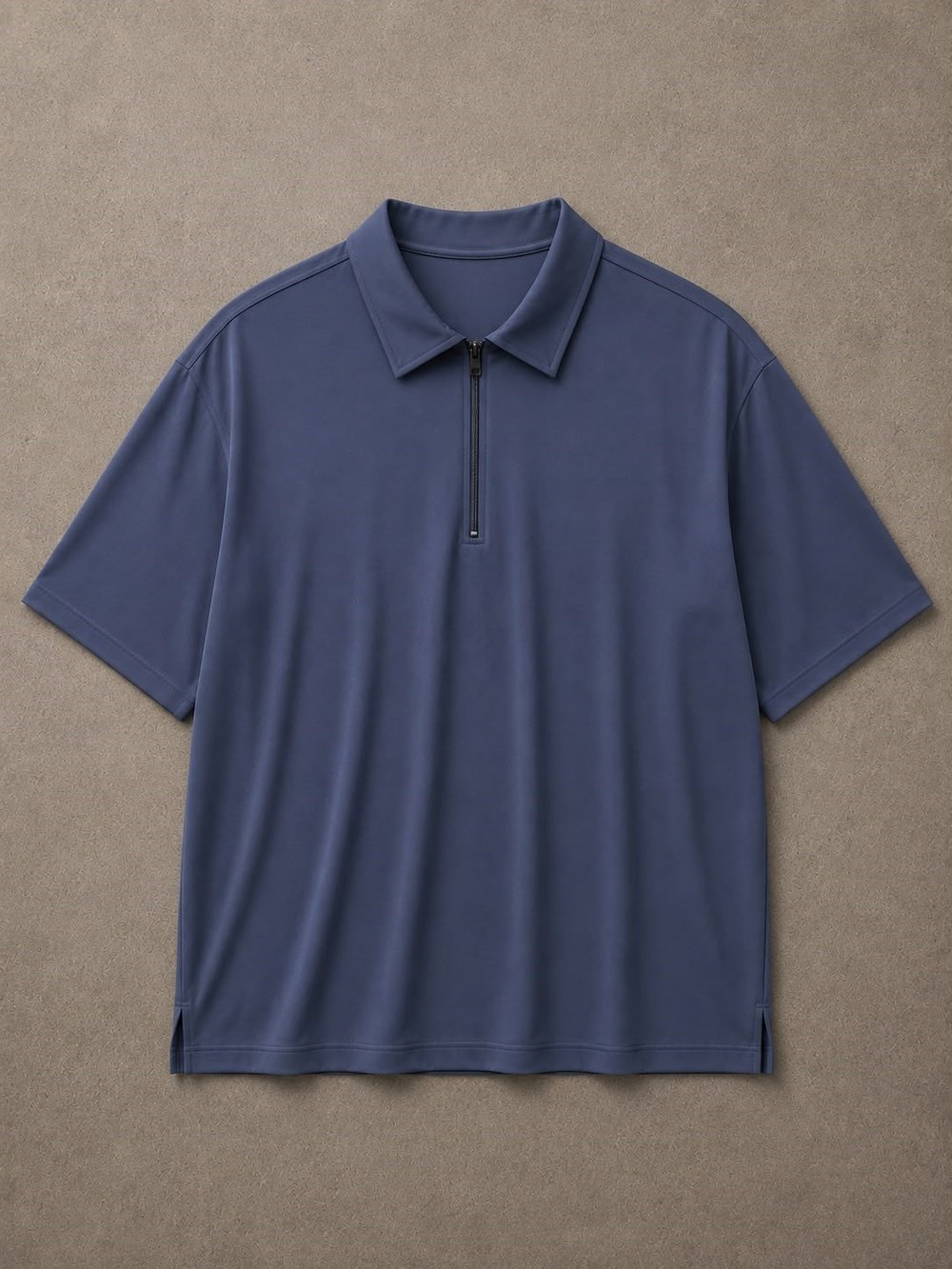 Lacivert Modal Fermuarlı T-Shirt