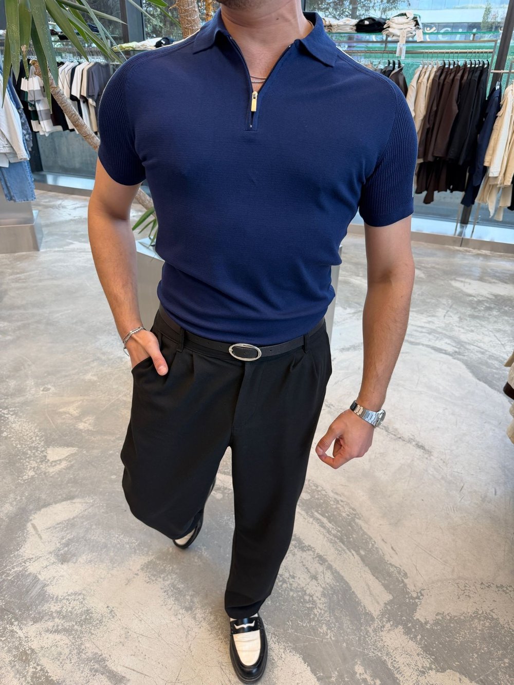 Mavi SPF Omuz Ribanalı T-Shirt -17443