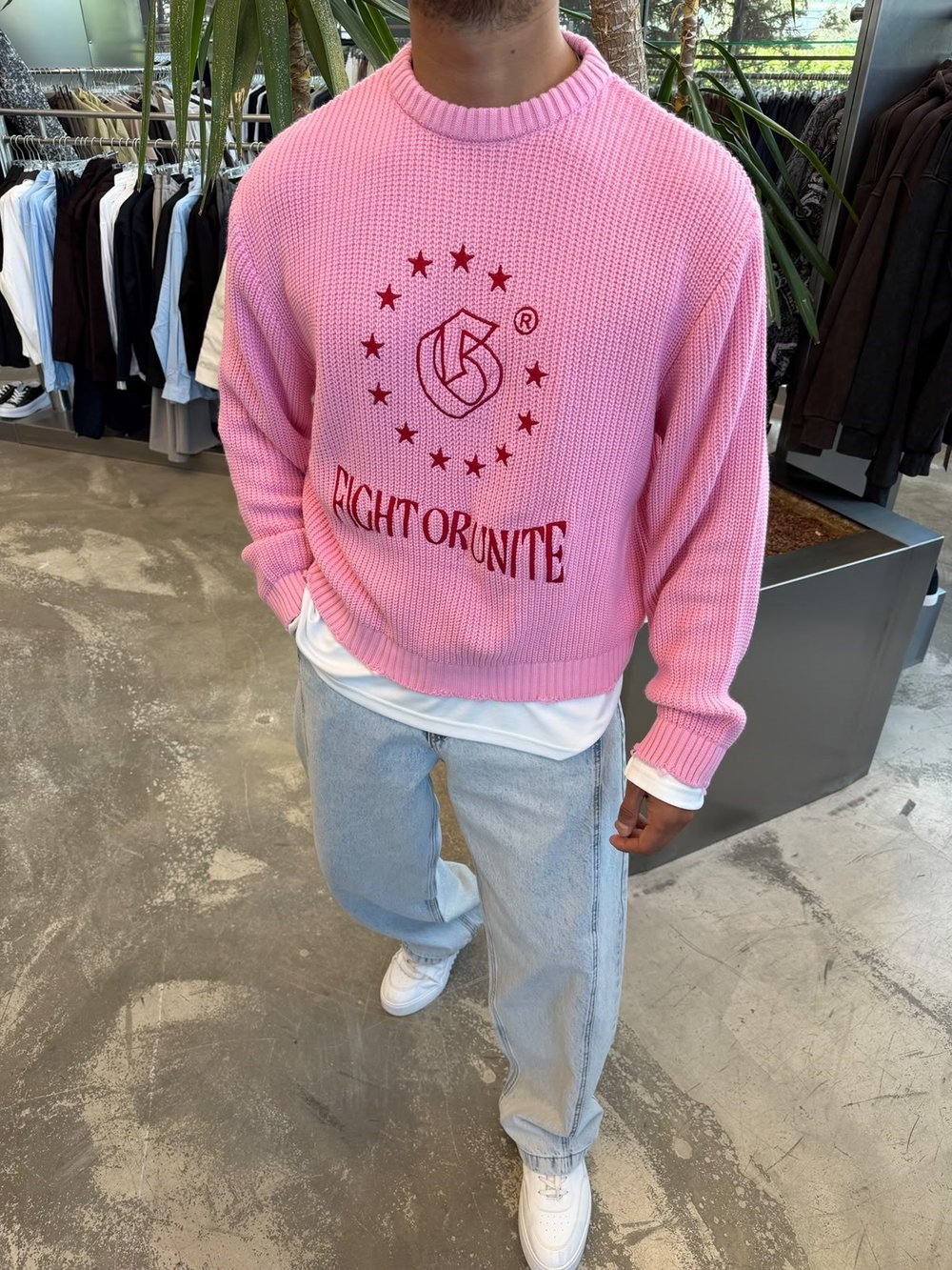 Pink Boxy-Fit Sweat