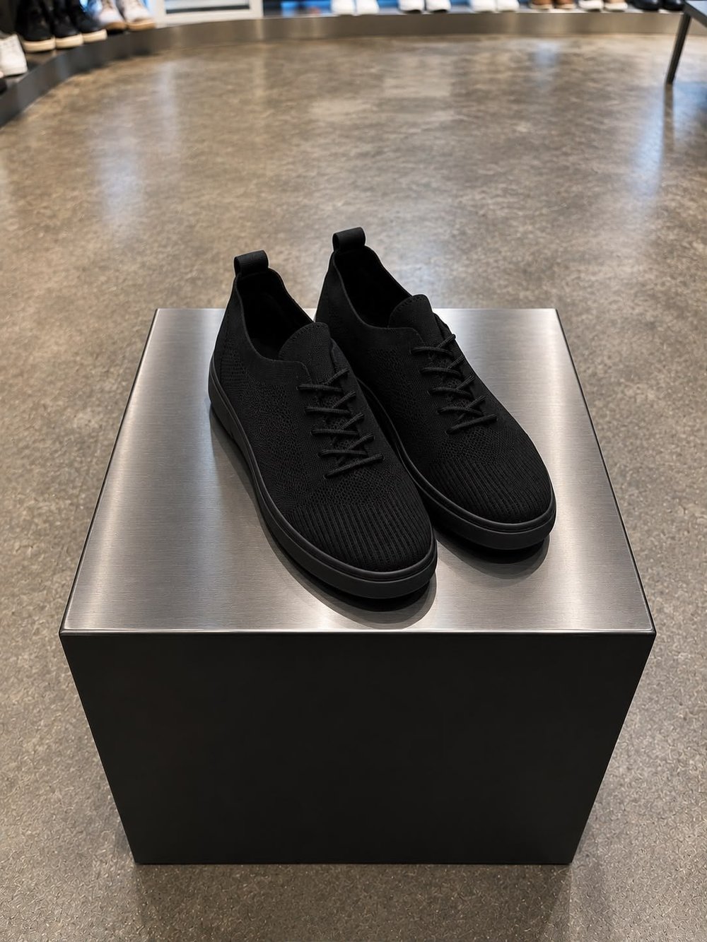 Siyah Bağcıklı Slip-On Ayakkabı