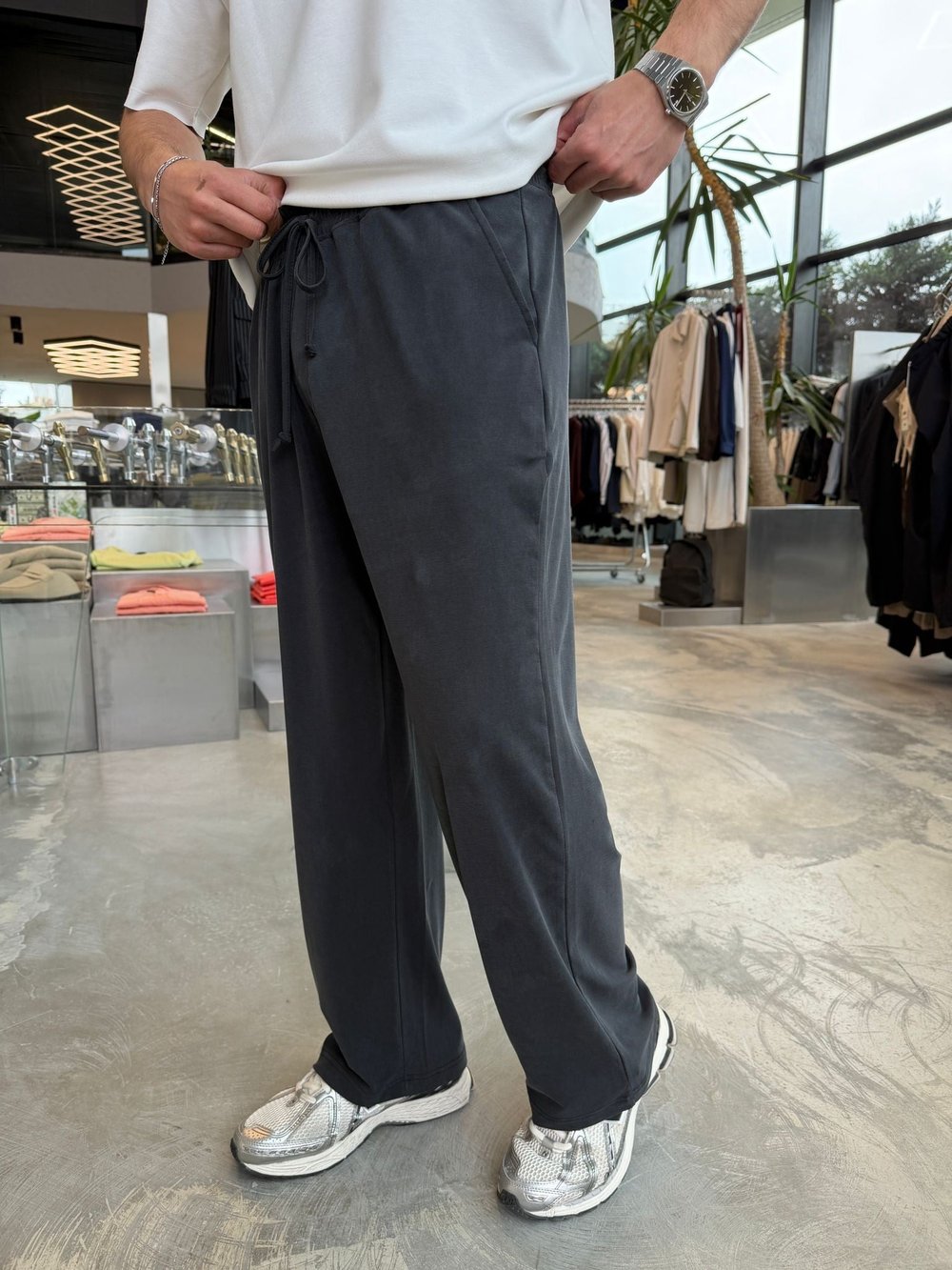 Siyah  Cupra Kumaş Baggy Eşofman