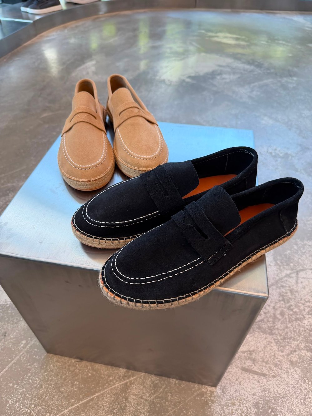 Siyah LK Deri Hasır Tabanlı Loafer