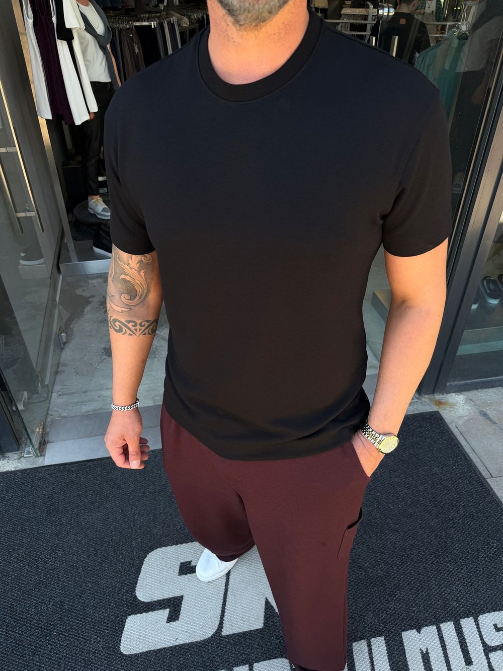 SK İthal Modal Siyah T-Shirt