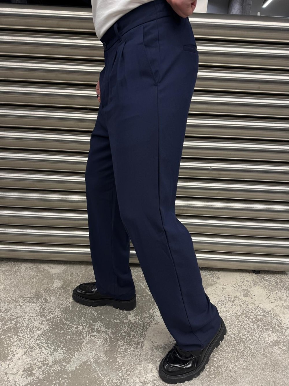 SPF Lacivert Pileli Baggy Kumaş -4032