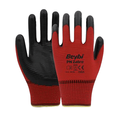 BEYBİ PN5 Kırmızı Zebra Eldiven NO:10