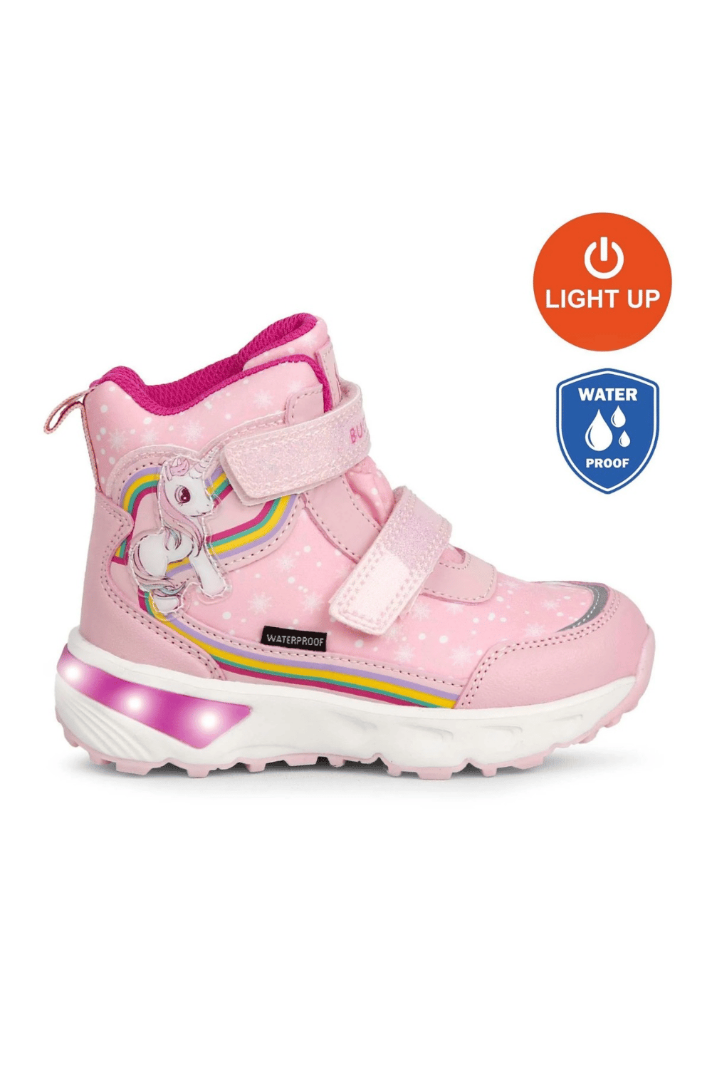Buckhead Unicornie Kız Çocuk Işıklı Bot - Pembe Waterproof BUCK3033-009