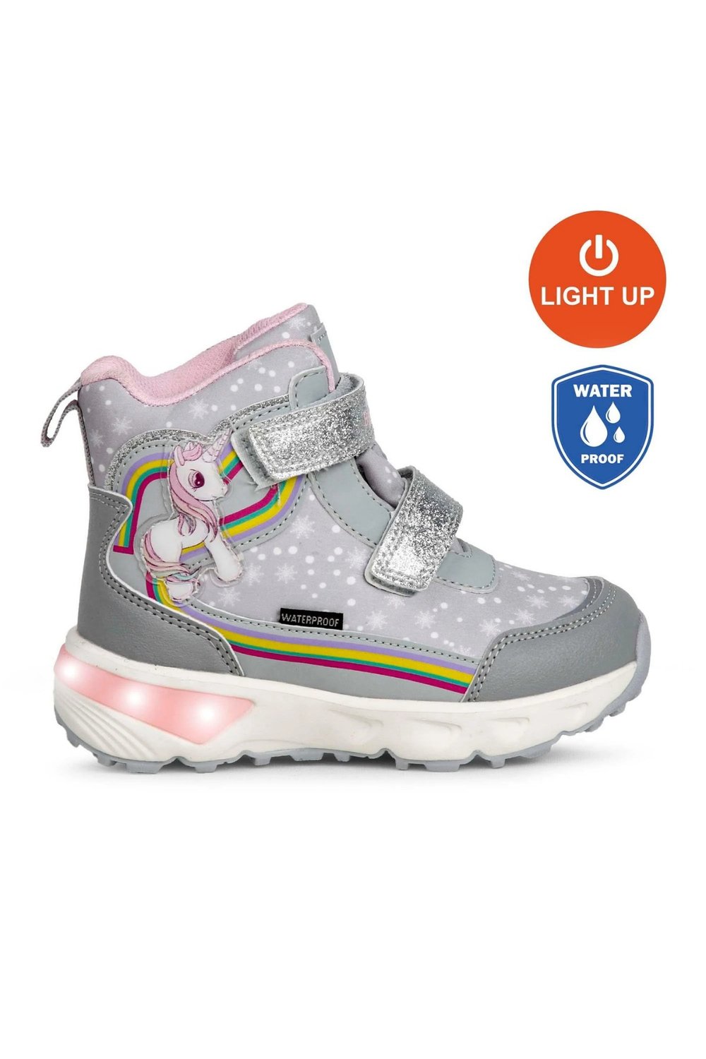 Buckhead Unicornie Kız Çocuk Işıklı Bot - Gri Waterproof BUCK3033-004