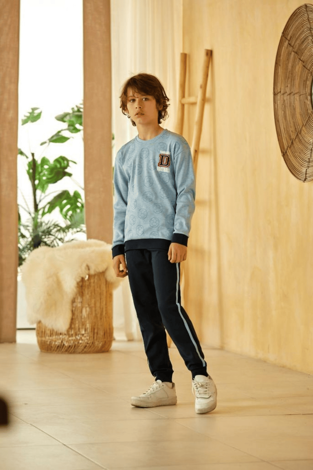 Elsima B2919 Erkek Çocuk Mavi Pijama Takımı