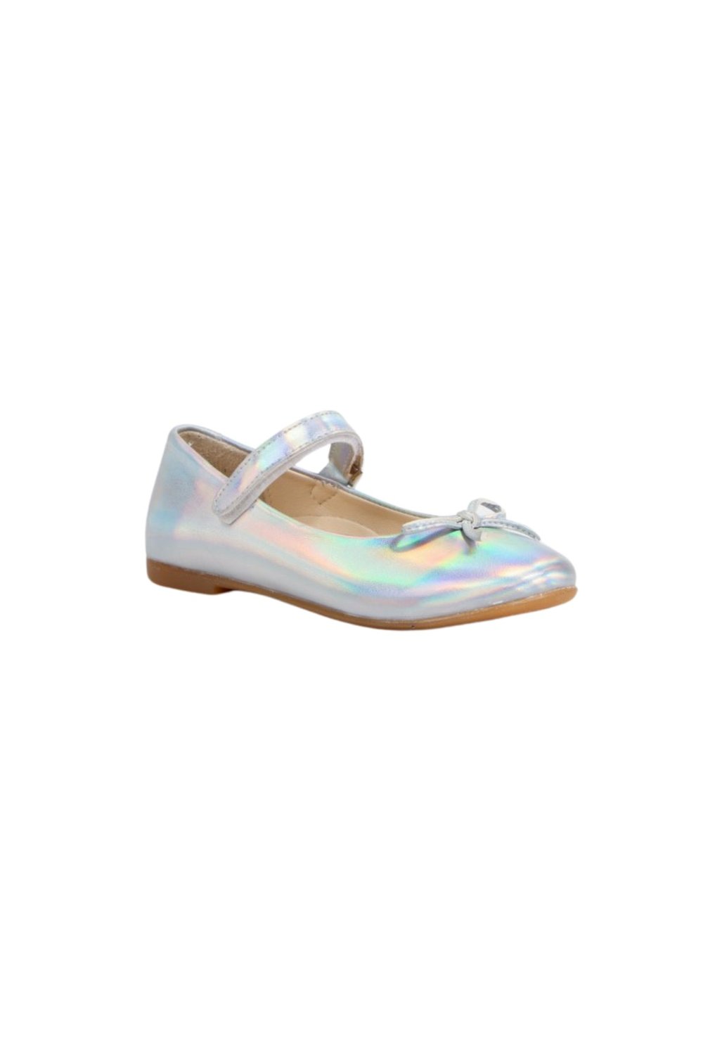 Paqpa Isola Kız Çocuk Soft Tabanlı Gümüş Hologram Babet AB2012-04